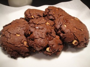 Double Chocolate Honey Roasted Peanut Cookies