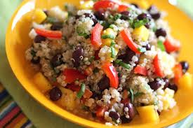 Vegan Quinoa Salad with Mint, Basil, Toasted Pine Nuts, Beans, and Tomatoes