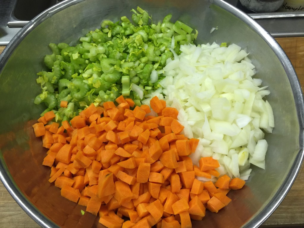 Mire Poix- Onions, Carrots and Celery